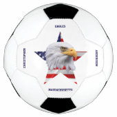 ハゲ素晴らしワシ、アメリカ国旗、スター サッカーボール (正面)