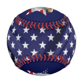 ハゲ素晴らしワシ、アメリカ国旗、スター 野球ボール (裏面)