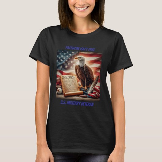 ハゲ統一されたワシ、州国旗と憲法 Tシャツ (正面)