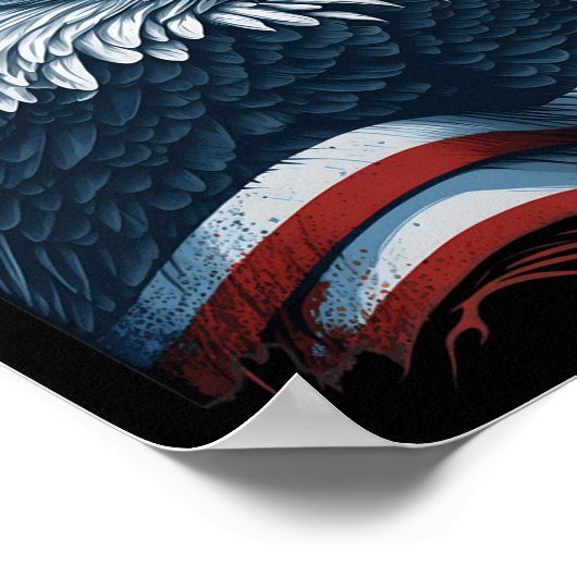 ハゲ誇りを持ったワシ愛国米国国旗4 ポスター (角)