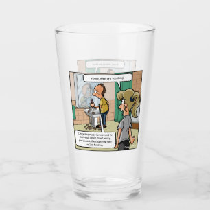 ハゲ頭島飲みおもしろいガラス タンブラーグラス