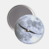 ハゲ飛んでいるワシ&フルムーンワイルドライフマグネット マグネット (正面/裏面)