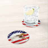 ハゲ魅力的ワシ愛国的贈り物 ラウンドペーパーコースター (インサイチュ)