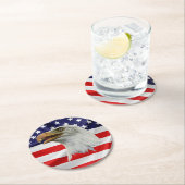 ハゲ魅力的ワシ愛国的贈り物 ラウンドペーパーコースター (インサイチュ)