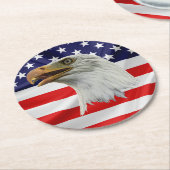 ハゲ魅力的ワシ愛国的贈り物 ラウンドペーパーコースター (アングル)