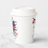 ハゲ鮮やかワシと星とストライプ杯 紙コップ (左)