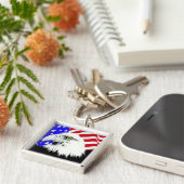 ハゲ鷲とアメリカ国旗 キーホルダー (側面)