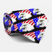 ハゲ鷲とアメリカ国旗 ネクタイ (ロール)