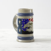 ハゲ鷲とアメリカ国旗 ビールジョッキ (正面左)