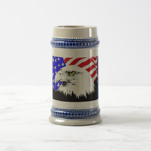 ハゲ鷲とアメリカ国旗 ビールジョッキ