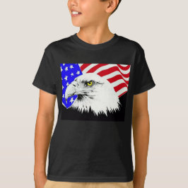ハゲ鷲とアメリカ国旗 Tシャツ