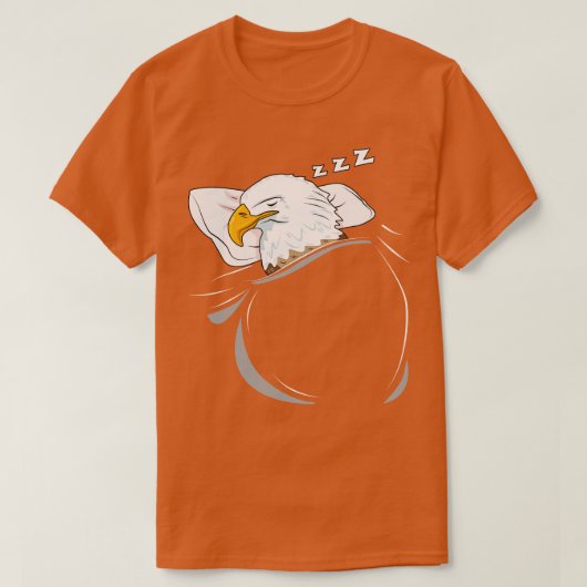 ハゲ鷲の眠る動物昼寝眠る眠り Tシャツ (デザイン正面)