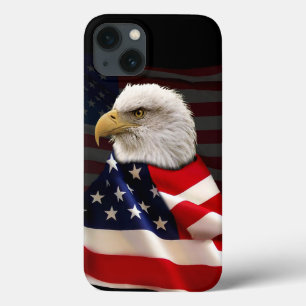 ハゲ・イーグルおよび愛国者米国国旗 iPhone 13ケース
