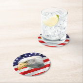 ハゲ・イーグルの上品な愛国的な贈り物 ラウンドペーパーコースター (インサイチュ)