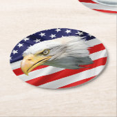 ハゲ・イーグルの上品な愛国的な贈り物 ラウンドペーパーコースター (アングル)
