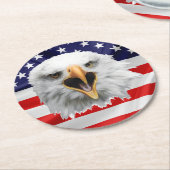 ハゲ・イーグルの愛国からの贈り物 ラウンドペーパーコースター (アングル)