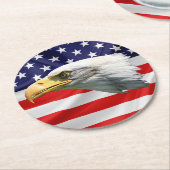 ハゲ・イーグルの素晴らしい愛国的贈り物 ラウンドペーパーコースター (アングル)