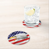 ハゲ・イーグルの豪華な愛国心の贈り物 ラウンドペーパーコースター (インサイチュ)