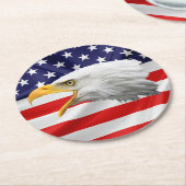 ハゲ・イーグルの豪華な愛国心の贈り物 ラウンドペーパーコースター (アングル)