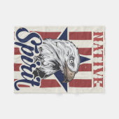 ハゲ・イーグル先住民・スピリット フリースブランケット (正面(横))