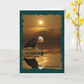 ハゲ・イーグル感謝の野生動物グリーティングカード カード (黄色い花)