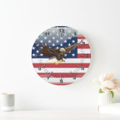 ハゲ・イーグル米国国旗 ラージ壁時計 (ホーム)
