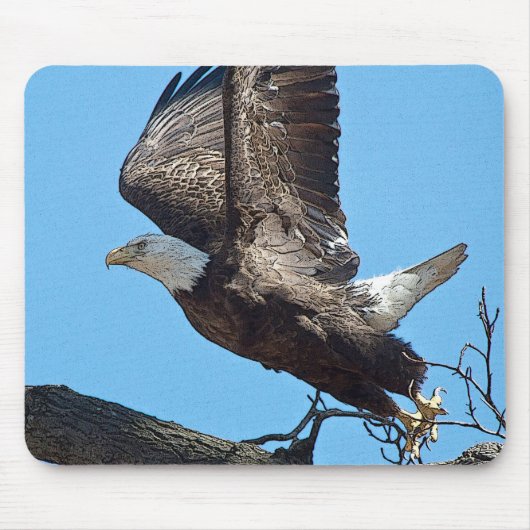 ハゲ・イーグル離陸 マウスパッド (正面)