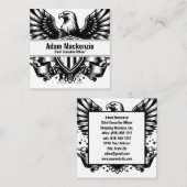 ハゲ・イーグル・アメリカ国旗の愛国的な名刺 スクエア名刺 (正面/裏面)