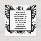 ハゲ・イーグル・アメリカ国旗の愛国的な名刺 スクエア名刺 (裏面)