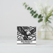 ハゲ・イーグル・アメリカ国旗の愛国的な名刺 スクエア名刺 (スタンド正面)