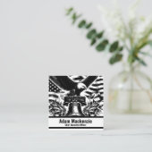 ハゲ・イーグル・アメリカ国旗の愛国的な名刺 スクエア名刺 (スタンド正面)