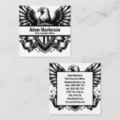 ハゲ・イーグル・アメリカ国旗の愛国的な名刺 スクエア名刺 (正面/裏面)