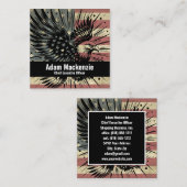 ハゲ・イーグル・アメリカ国旗の愛国的な名刺 スクエア名刺 (正面/裏面)