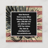 ハゲ・イーグル・アメリカ国旗の愛国的な名刺 スクエア名刺 (裏面)