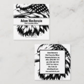 ハゲ・イーグル・アメリカ国旗の愛国的な名刺 スクエア名刺 (正面/裏面)