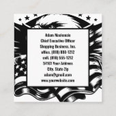 ハゲ・イーグル・アメリカ国旗の愛国的な名刺 スクエア名刺 (裏面)