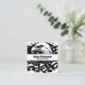 ハゲ・イーグル・アメリカ国旗の愛国的な名刺 スクエア名刺 (スタンド正面)