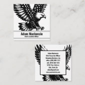 ハゲ・イーグル・アメリカ国旗の愛国的な名刺 スクエア名刺 (正面/裏面)