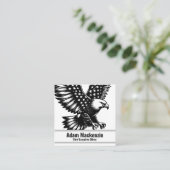 ハゲ・イーグル・アメリカ国旗の愛国的な名刺 スクエア名刺 (スタンド正面)