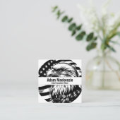 ハゲ・イーグル・アメリカ国旗の愛国的な名刺 スクエア名刺 (スタンド正面)