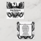 ハゲ・イーグル・アメリカ国旗の愛国的な名刺 スクエア名刺 (正面/裏面)