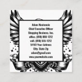 ハゲ・イーグル・アメリカ国旗の愛国的な名刺 スクエア名刺 (裏面)