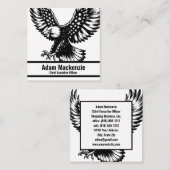 ハゲ・イーグル・アメリカ国旗の愛国的な名刺 スクエア名刺 (正面/裏面)
