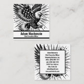 ハゲ・イーグル・アメリカ国旗の愛国的な名刺 スクエア名刺 (正面/裏面)