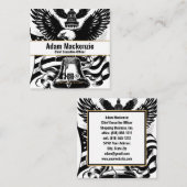 ハゲ・イーグル・アメリカ国旗の愛国的な名刺 スクエア名刺 (正面/裏面)