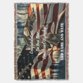 ハゲ・イーグル・アメリカ国旗の新市民権 スローブランケット (正面縦)