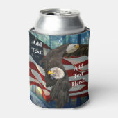 ハゲ・イーグル・アメリカ国旗 缶クーラー (缶正面)
