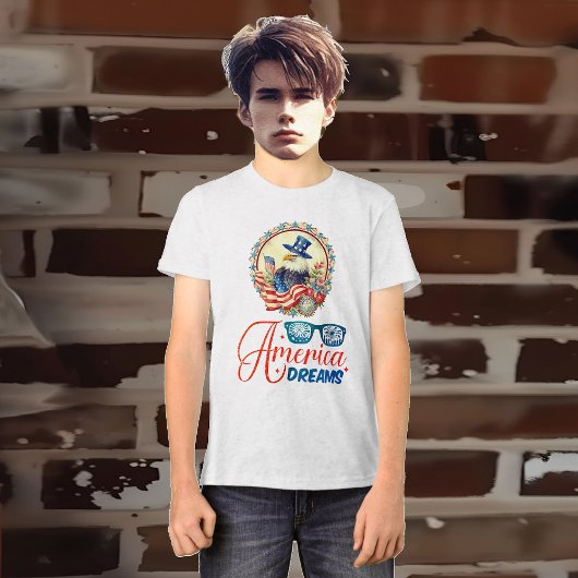 ハゲ・イーグル・アメリカ独立愛国心 トライブレンドTシャツ