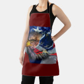 ハゲ・イーグル・ウルフ・アメリカ国旗 エプロン (インサイチュ)