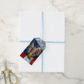 ハゲ・イーグル・ウルフ・アメリカ国旗 ギフトタグ (より糸付き)